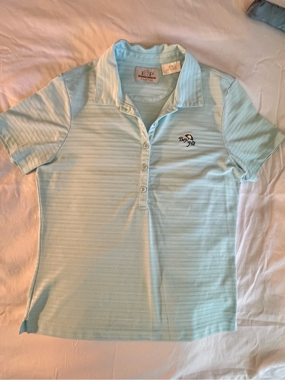 EP Pro “Bay Hill” Country Club Light Blue Striped Polo Top